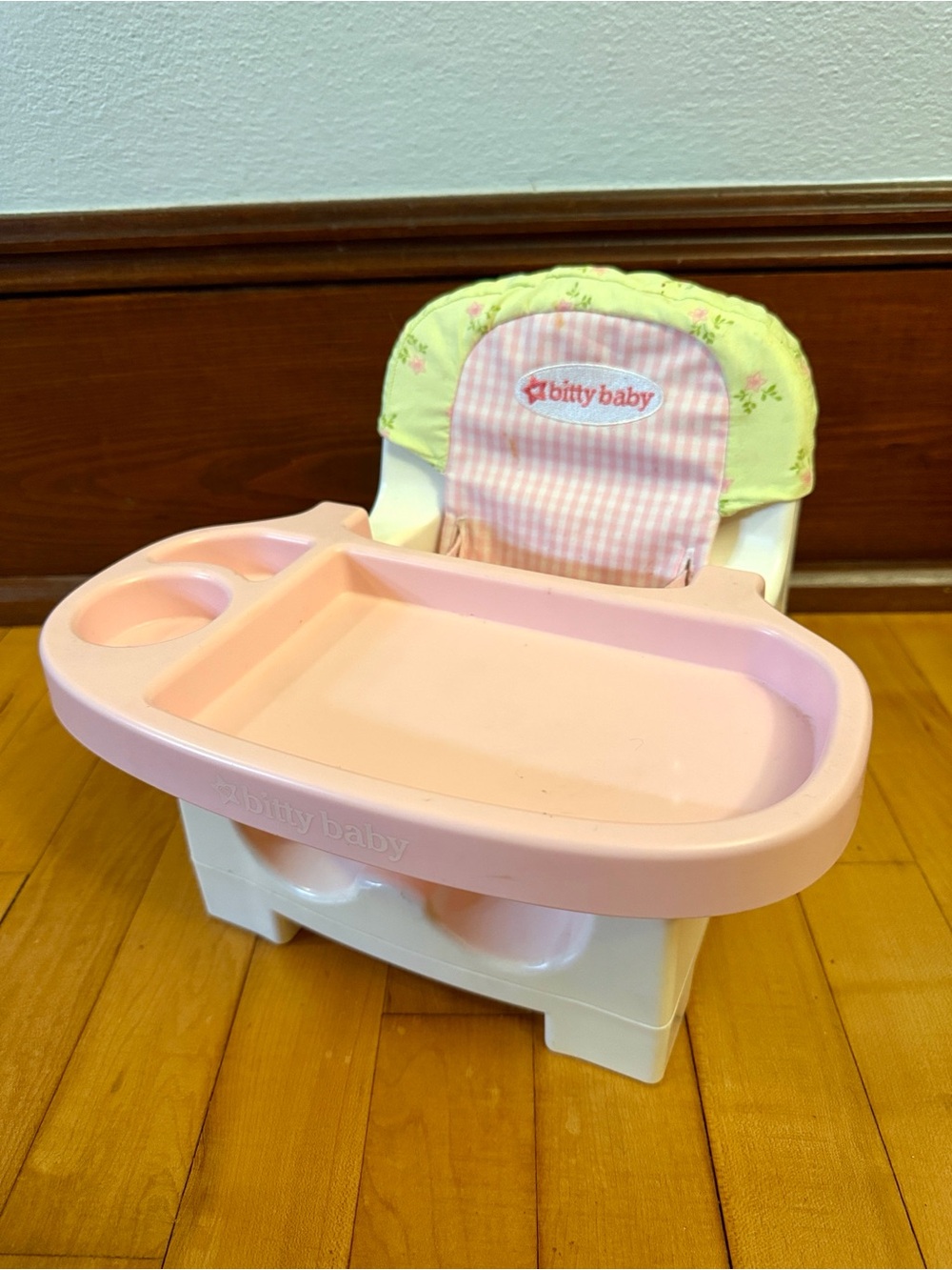 American Girl Bitty Baby Floral Feeding Chair Booster Seat with Tray - Retired